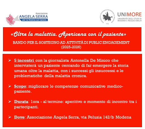 Oltre la malattia. Apericena con il paziente